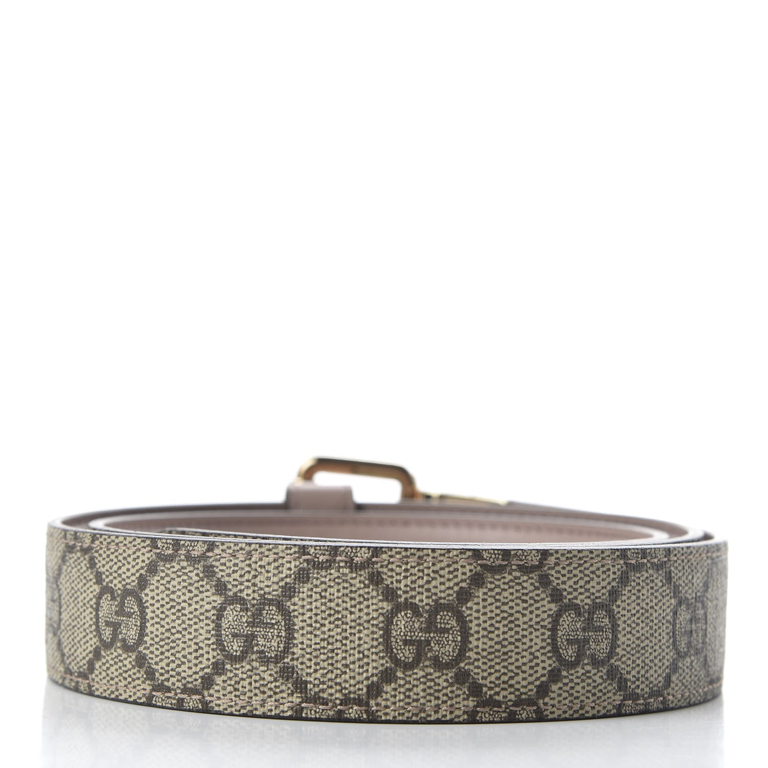 Gucci Selleria Calfskin GG Supreme Monogram Reversible 30mm Belt 95 38 Dark Cipria Beige Ebony 2 of 5