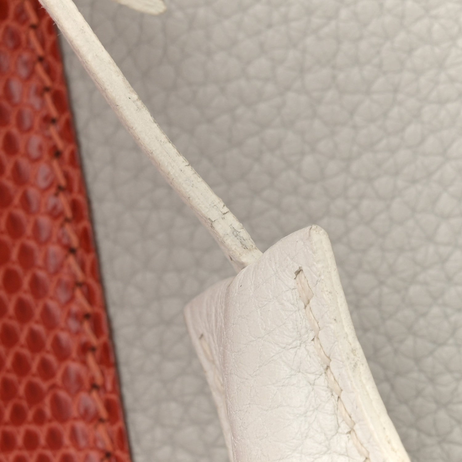 Hermes Taurillon Clemence Lizard Club Birkin 35 Blanc Gris Perle Sanguine 11 of 16