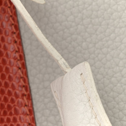 Hermes Taurillon Clemence Lizard Club Birkin 35 Blanc Gris Perle Sanguine 11 of 16