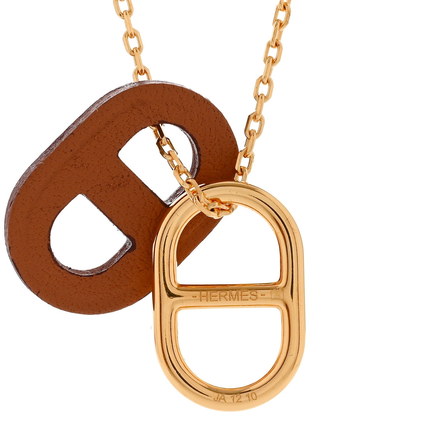 Hermes Swift O'Maillon Pendant Necklace Gold 5 of 7
