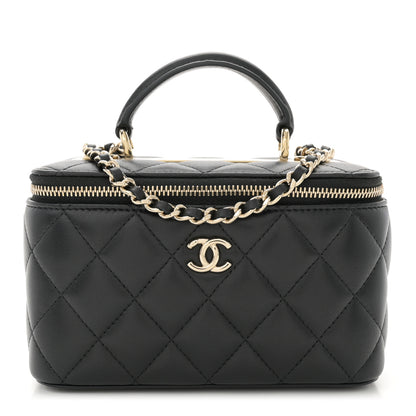 Chanel Lambskin Quilted Trendy Small Top Handle Vanity Case With Chain Black 1 of 11