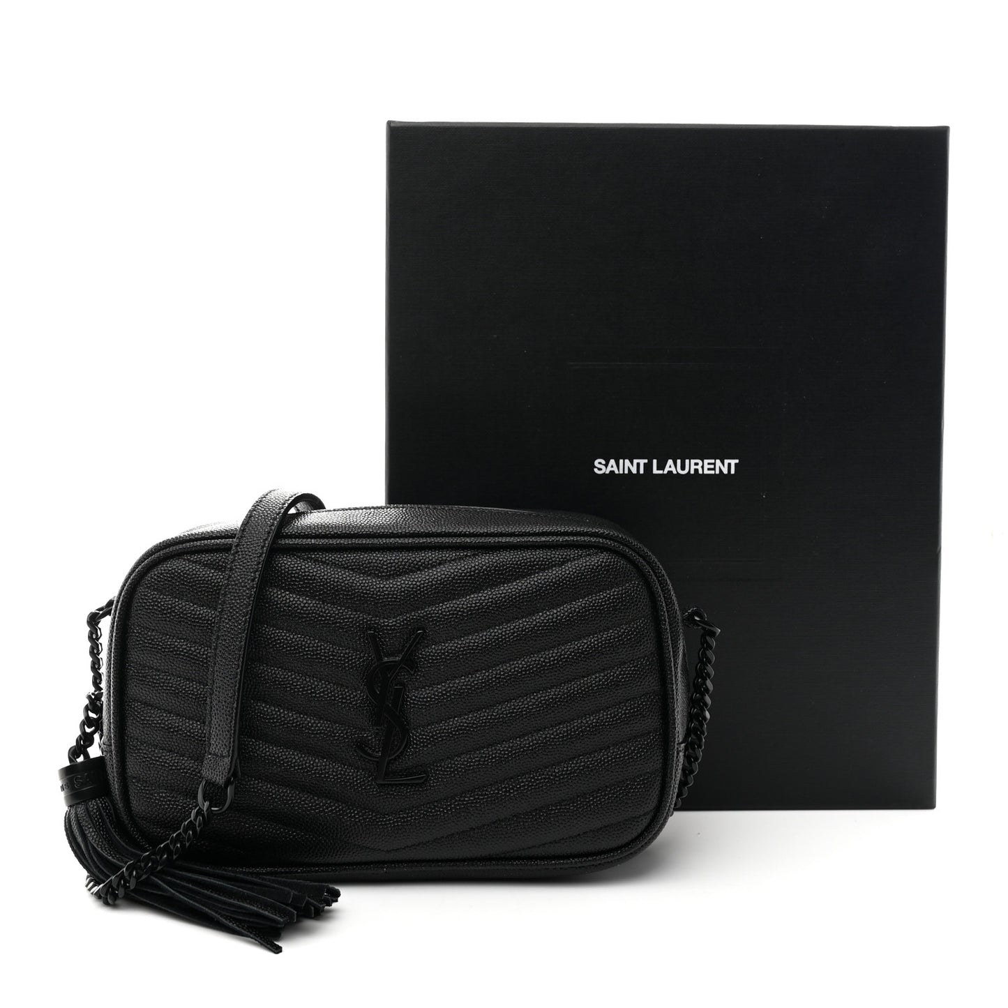 Grain De Poudre Matelasse Monochrome Monogram Mini Lou Camera Bag Black