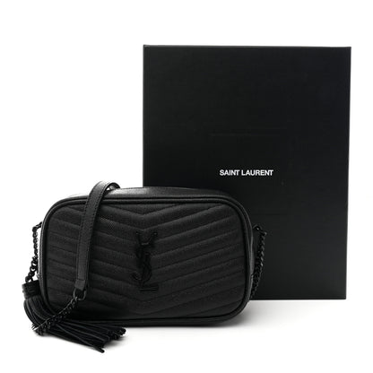Saint Laurent Grain De Poudre Matelasse Monochrome Monogram Mini Lou Camera Bag Black 11 of 11