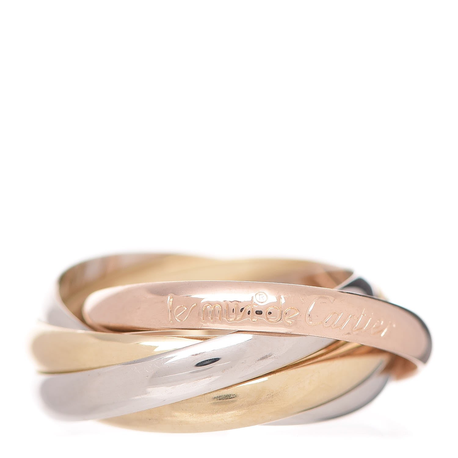 Cartier 18K Pink Yellow White Gold Les Must De Trinity Five Band Ring 51 5.75 1 of 6