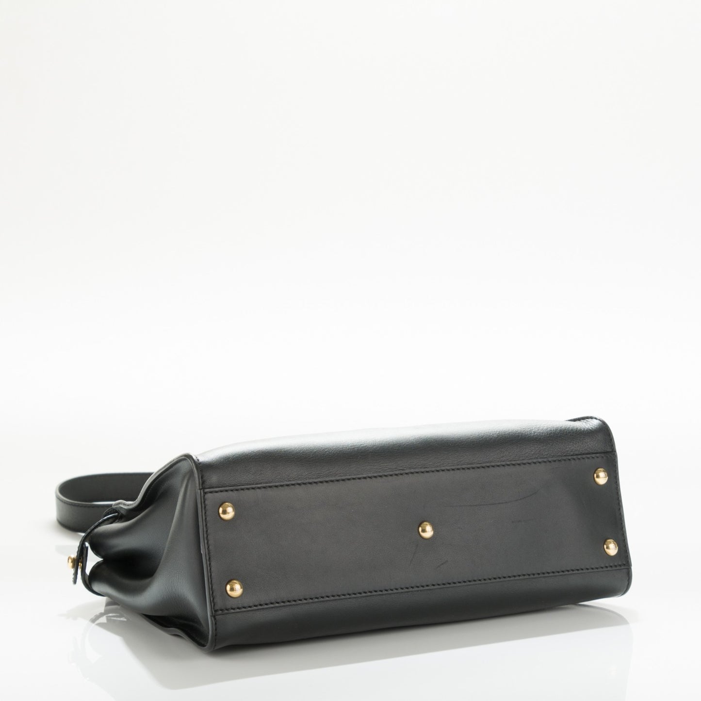 Vitello Seta Shiny Nappa Medium Peekaboo Iconic Satchel Black