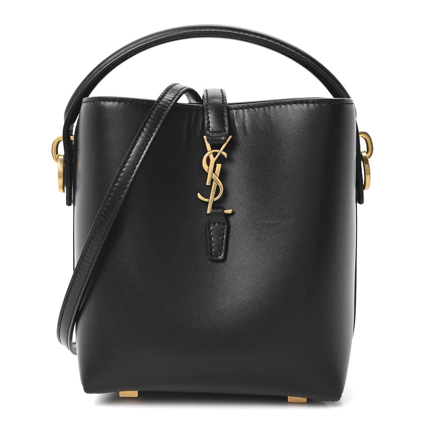 Shiny Calfskin Le 37 Mini Bucket Bag Black