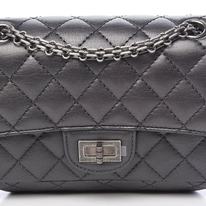 Chanel Metallic Sheepskin Quilted 2.55 Reissue Mini Flap Dark Silver 11 of 12