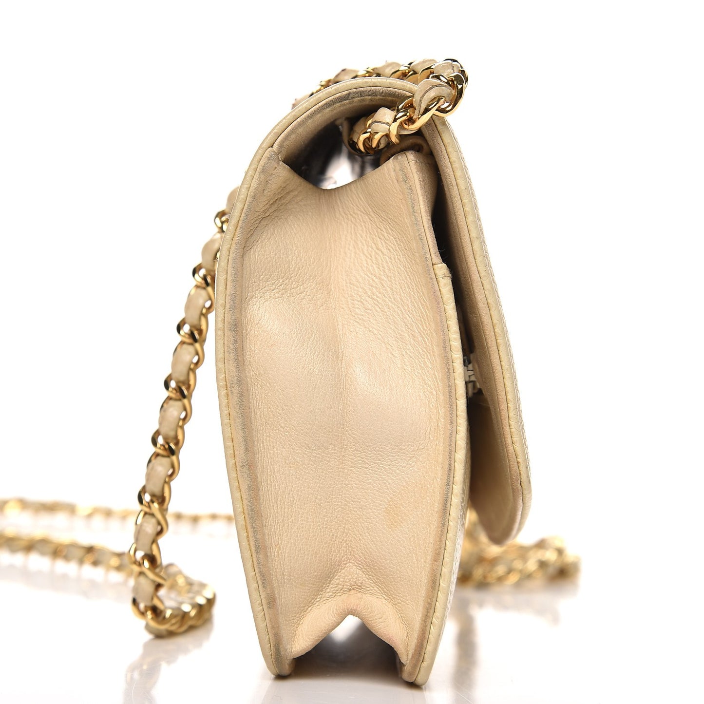 Caviar Timeless CC Wallet on Chain WOC Beige Clair