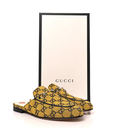 Gucci Monogram Multicolor Malaga Kid Horsebit Womens Princetown Slippers 38.5 Yellow Blue 9 of 9