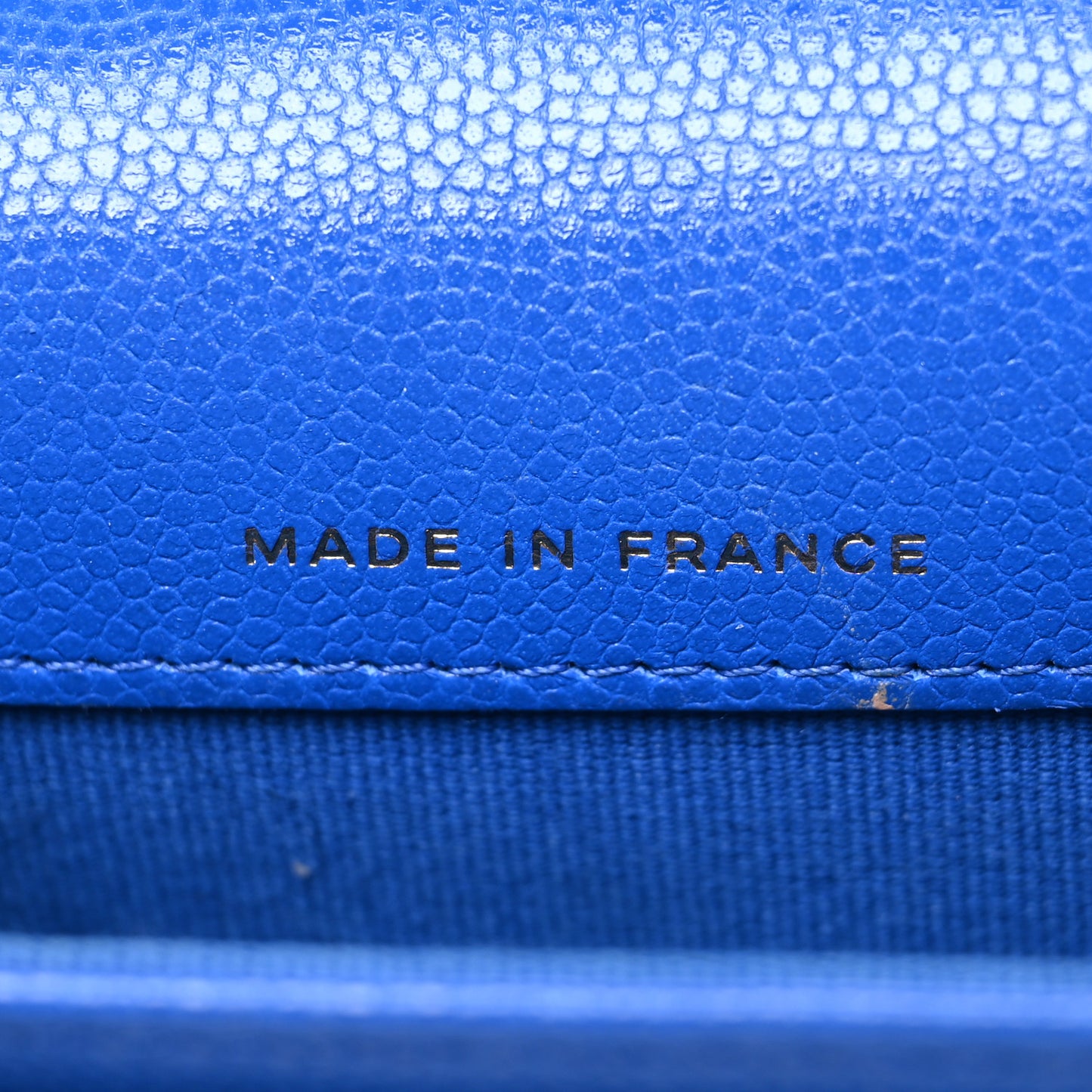 Caviar Quilted Flap Card Holder Wallet Blue