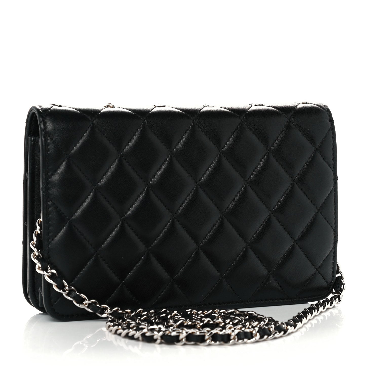 Lambskin Quilted All About Chanel Wallet On Chain WOC Black