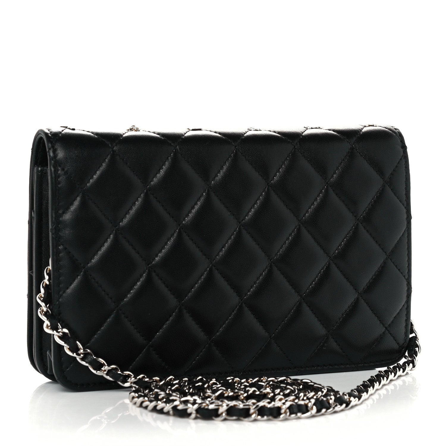 Chanel Lambskin Quilted All About Chanel Wallet On Chain WOC Black 3 of 11