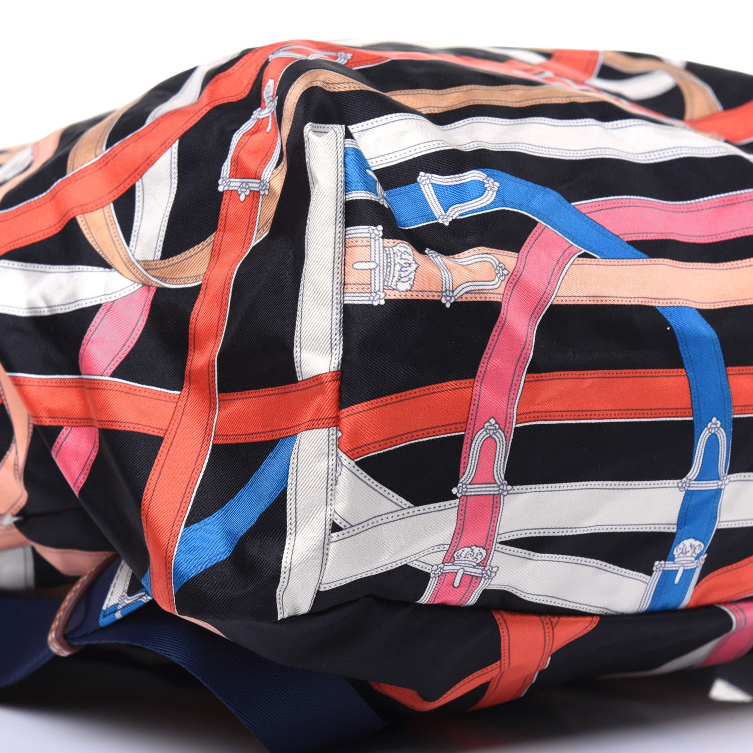 Hermes Silk Barenia Cavalcadour Airsilk Backpack Black Bleu Marine Fauve 7 of 15