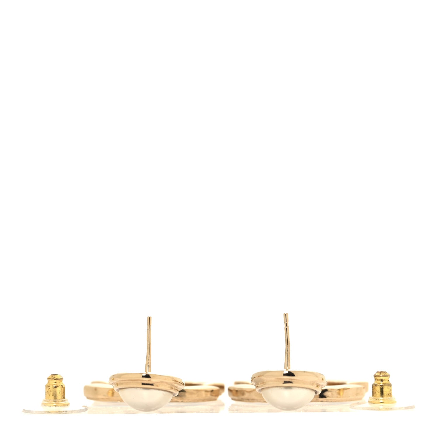 Chanel Pearl Enamel CC Drop Earrings Black 3 of 5