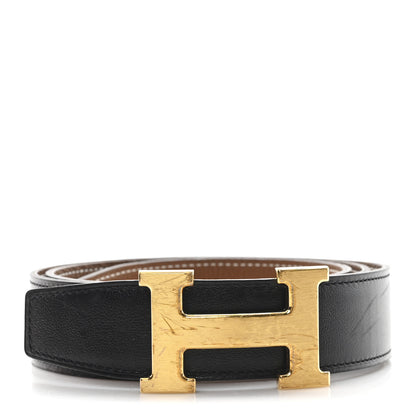 Hermes Box Togo 32mm Constance H Belt 90 36 Black Gold 1 of 5