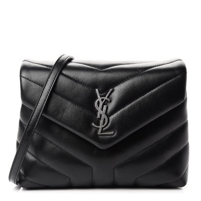 Saint Laurent Calfskin Y Quilted Monogram Toy Loulou Crossbody Bag Black 1 of 11