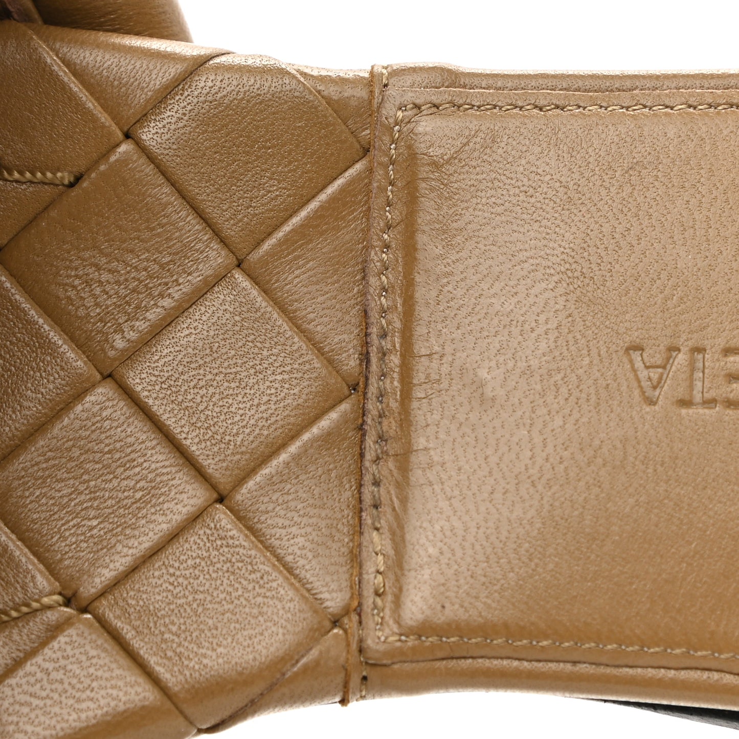 Nappa Maxi Intrecciato Lido Flat Sandals 38 Tan