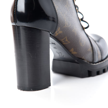 Louis Vuitton Patent Calfskin Monogram Star Trail Ankle Boots 41 Black 11 of 13