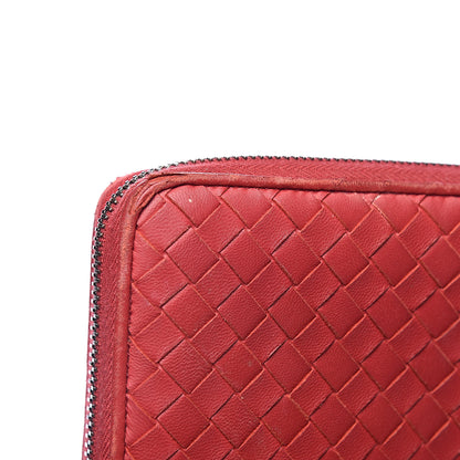 Bottega Veneta Nappa Intrecciato Zip Around Wallet Red 11 of 15