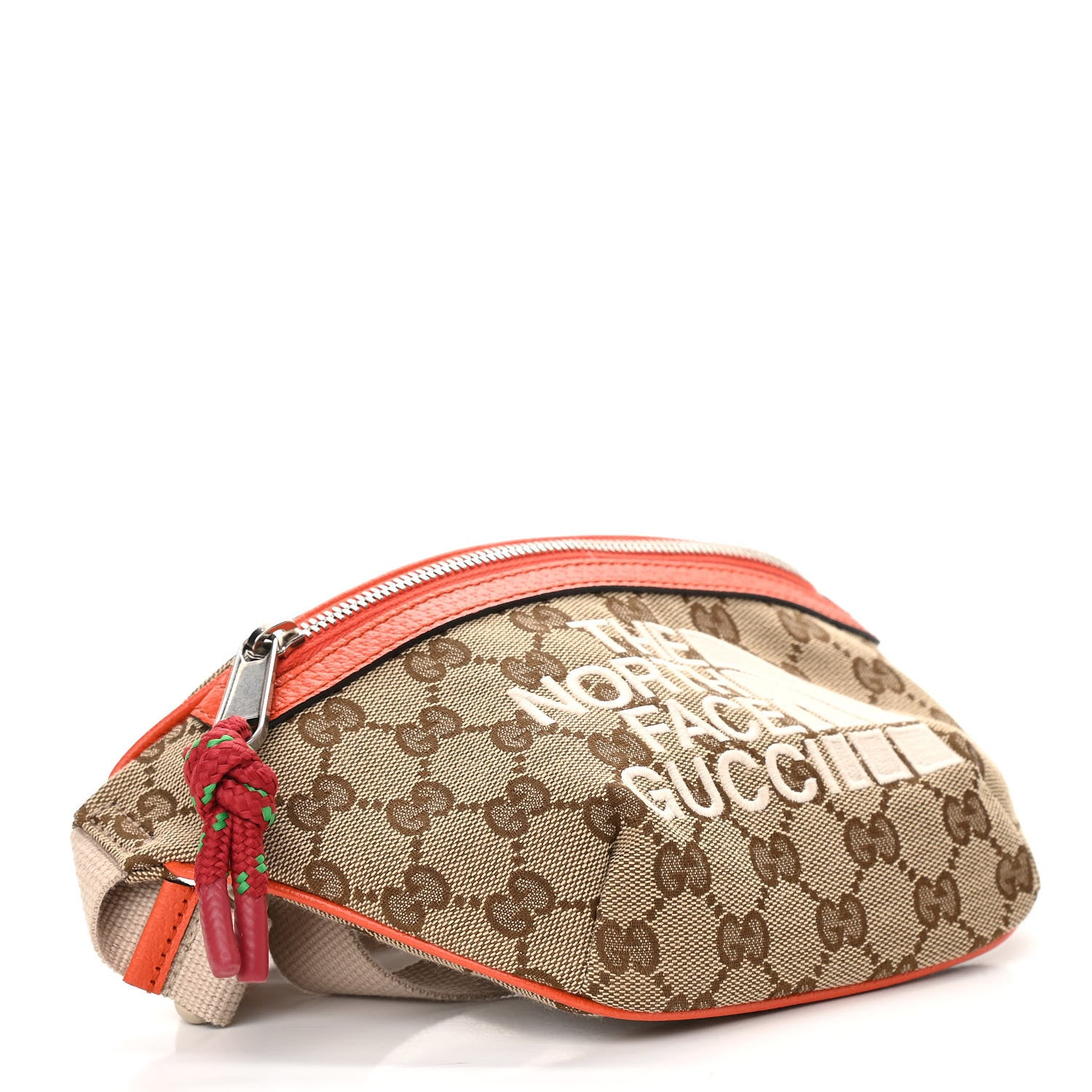 Gucci X THE NORTH FACE Monogram Textured Dollar Calfskin Embroidered Belt Bag Beige Ebony Mystic White Deep Orange 4 of 12