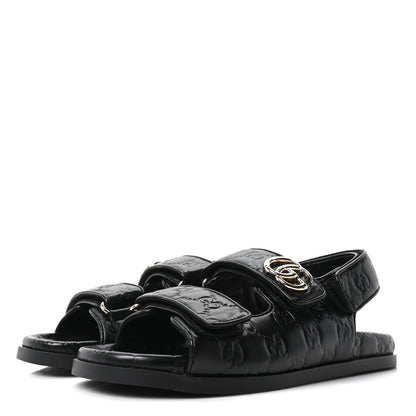Gucci Guccissima GG Embossed Womens Sandals 37 Black 4 of 10