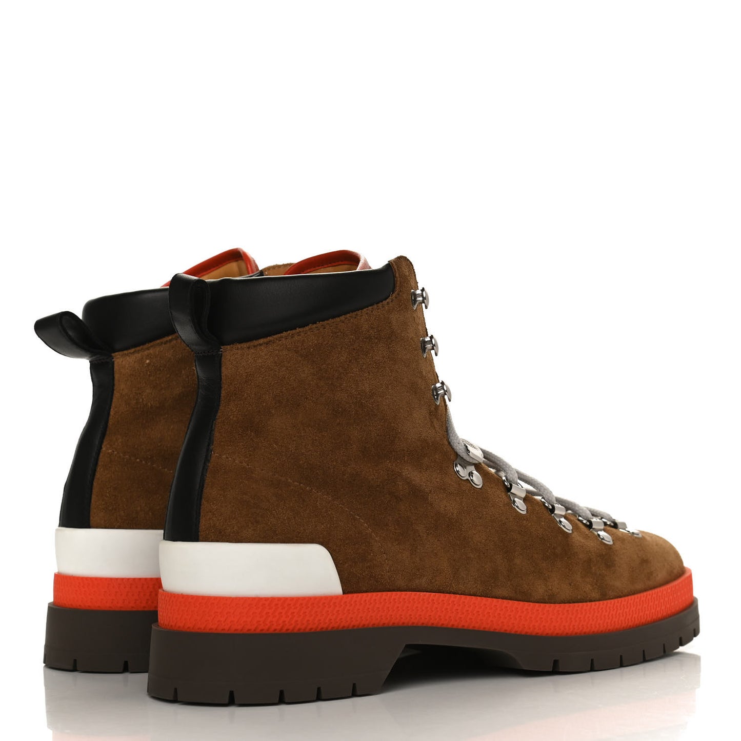 Suede Calfskin Mens Denivele Ankle Boots 41 Marron Cannelle Black