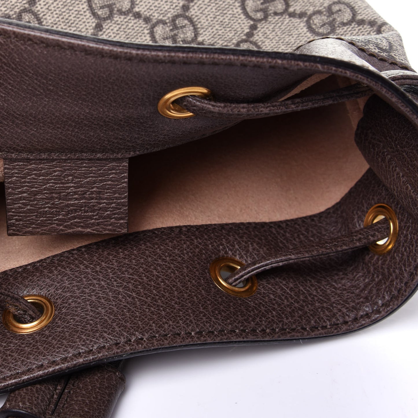 GG Supreme Monogram Web Mini Ophidia Bucket Bag Brown