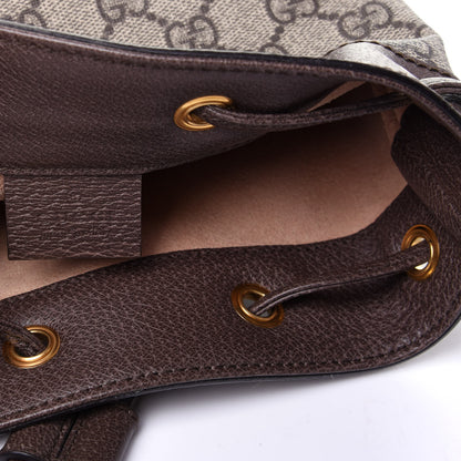 Gucci GG Supreme Monogram Web Mini Ophidia Bucket Bag Brown 9 of 10