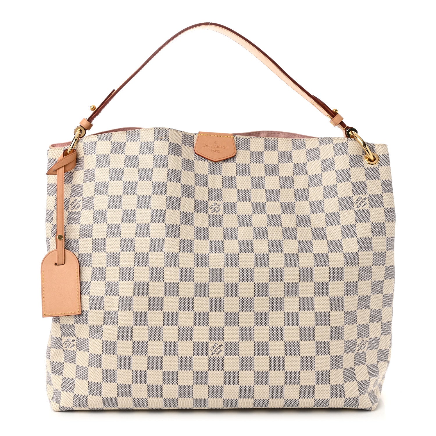 Louis Vuitton Damier Azur Graceful MM Rose Ballerine 1 of 10