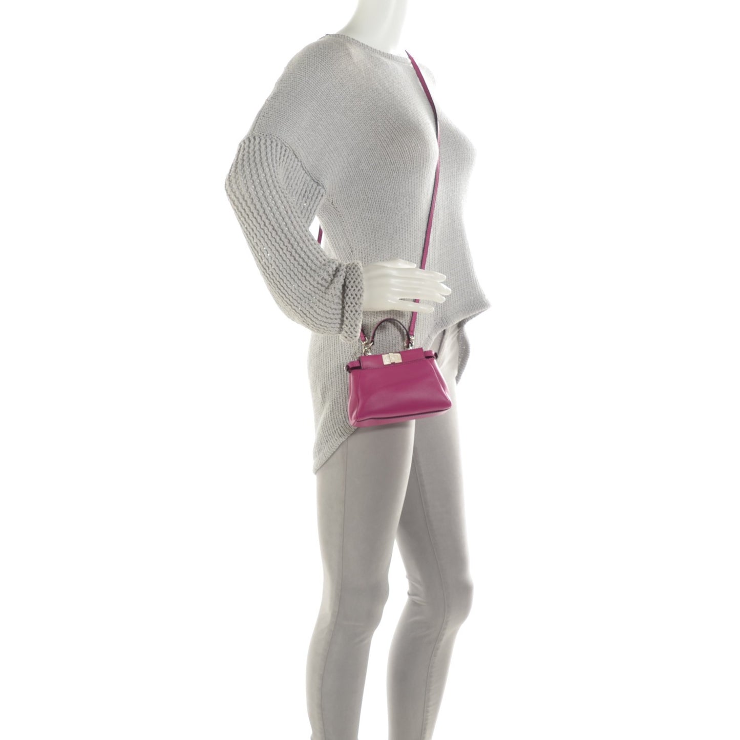 Nappa Micro Peekaboo Iconic Satchel Magenta