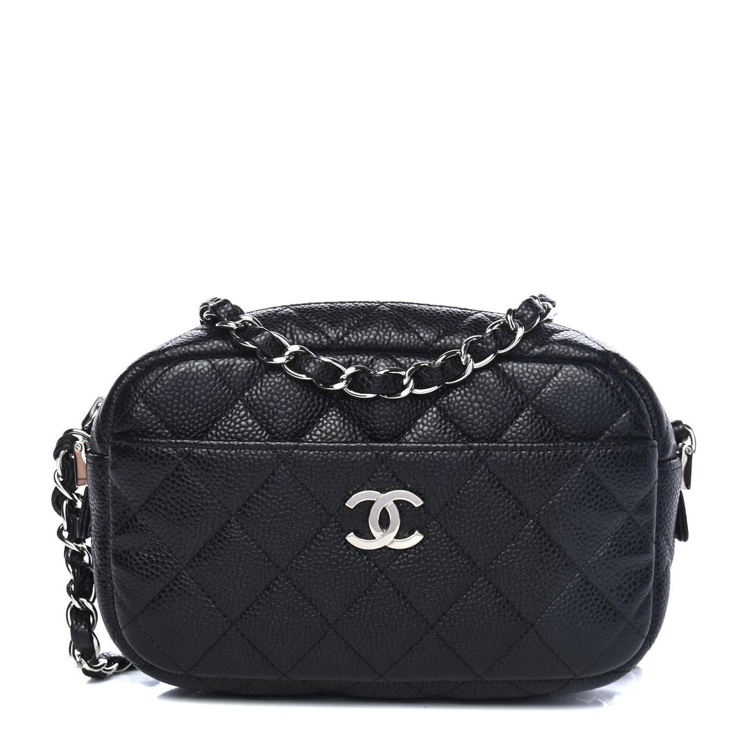 Caviar Quilted Camera Case Black