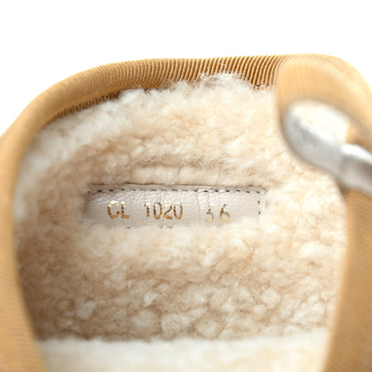 Christian Dior Calfskin Suede Shearling Granville Espadrille Boots 36 Natural 8 of 8