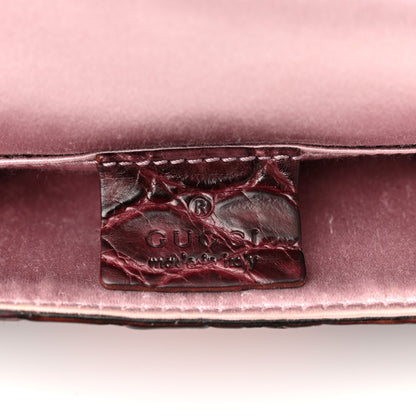 Gucci Velvet Monogram Crocodile Tom Ford Jeweled Dragon Shoulder Bag Purple Pink 5 of 10