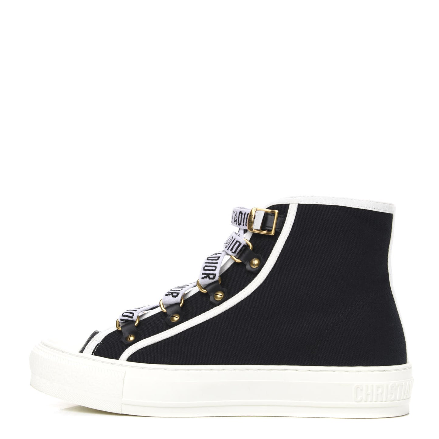 Technical Mesh Calfskin Womens Walk'N'Dior High Top Sneaker 38 Black