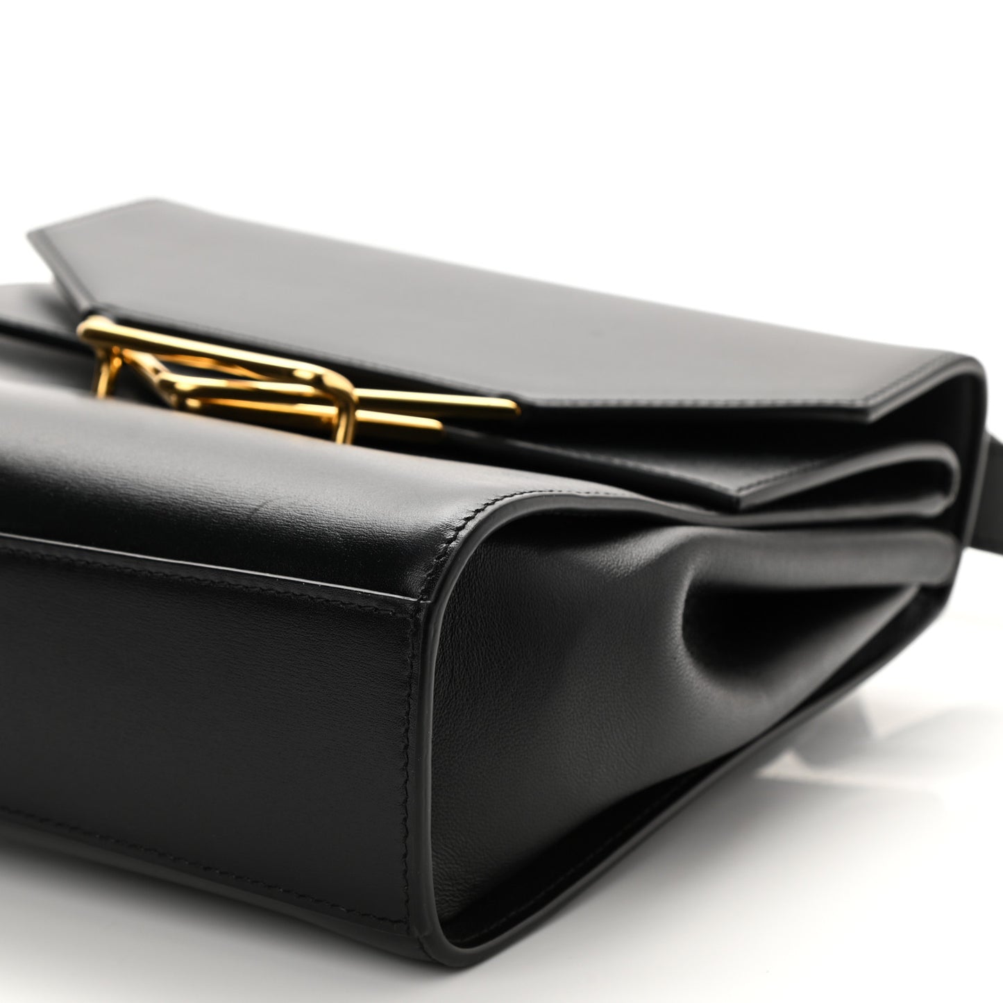 Box Calfskin Nappa Clip Bag Black