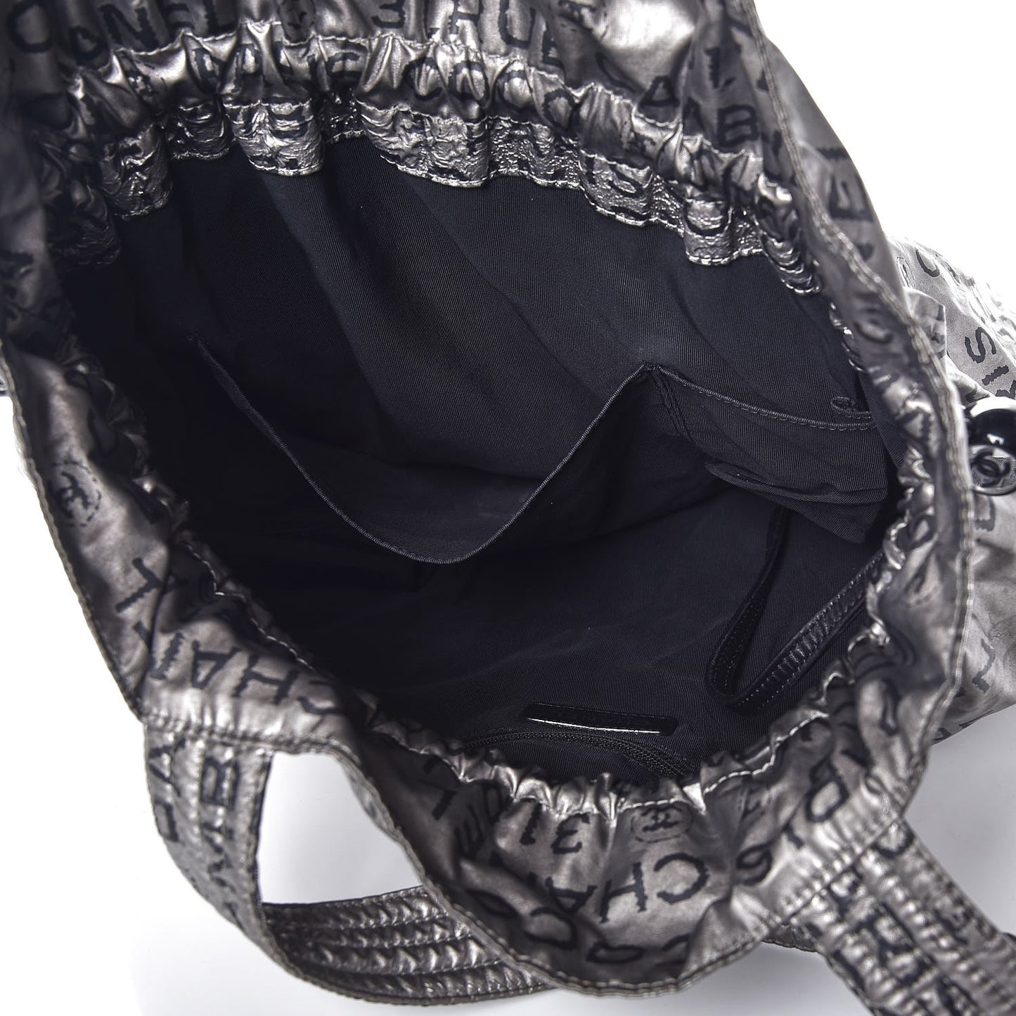Coated Canvas Unlimited Drawstring Tote Argent Fonce