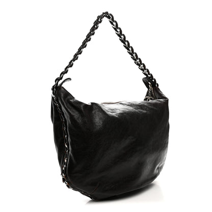 Chanel Glazed Caviar Modern Chain Hobo Brown 3 of 12