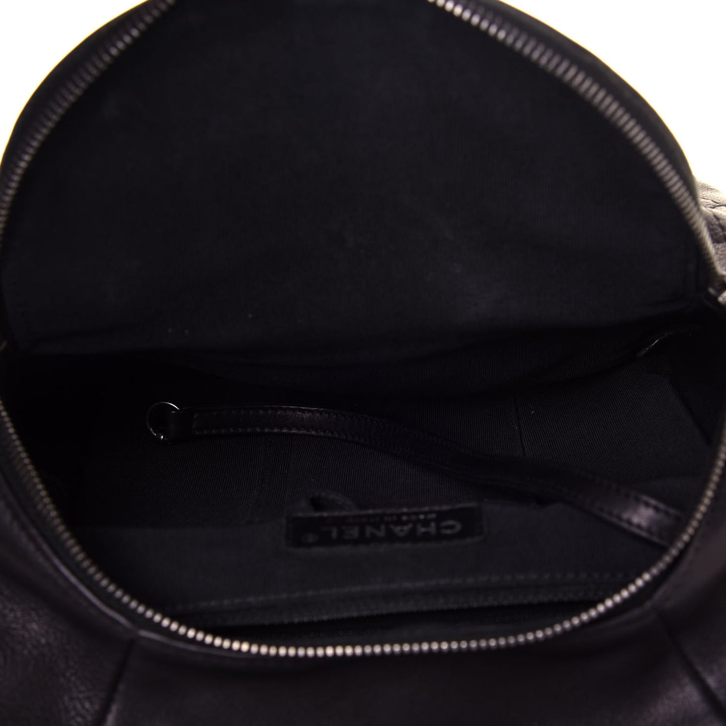 Lambskin Quilted Drawstring Backpack Black