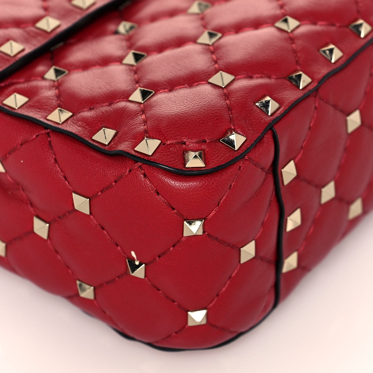 Nappa Medium Rockstud Spike Shoulder Bag Rosso Valentino