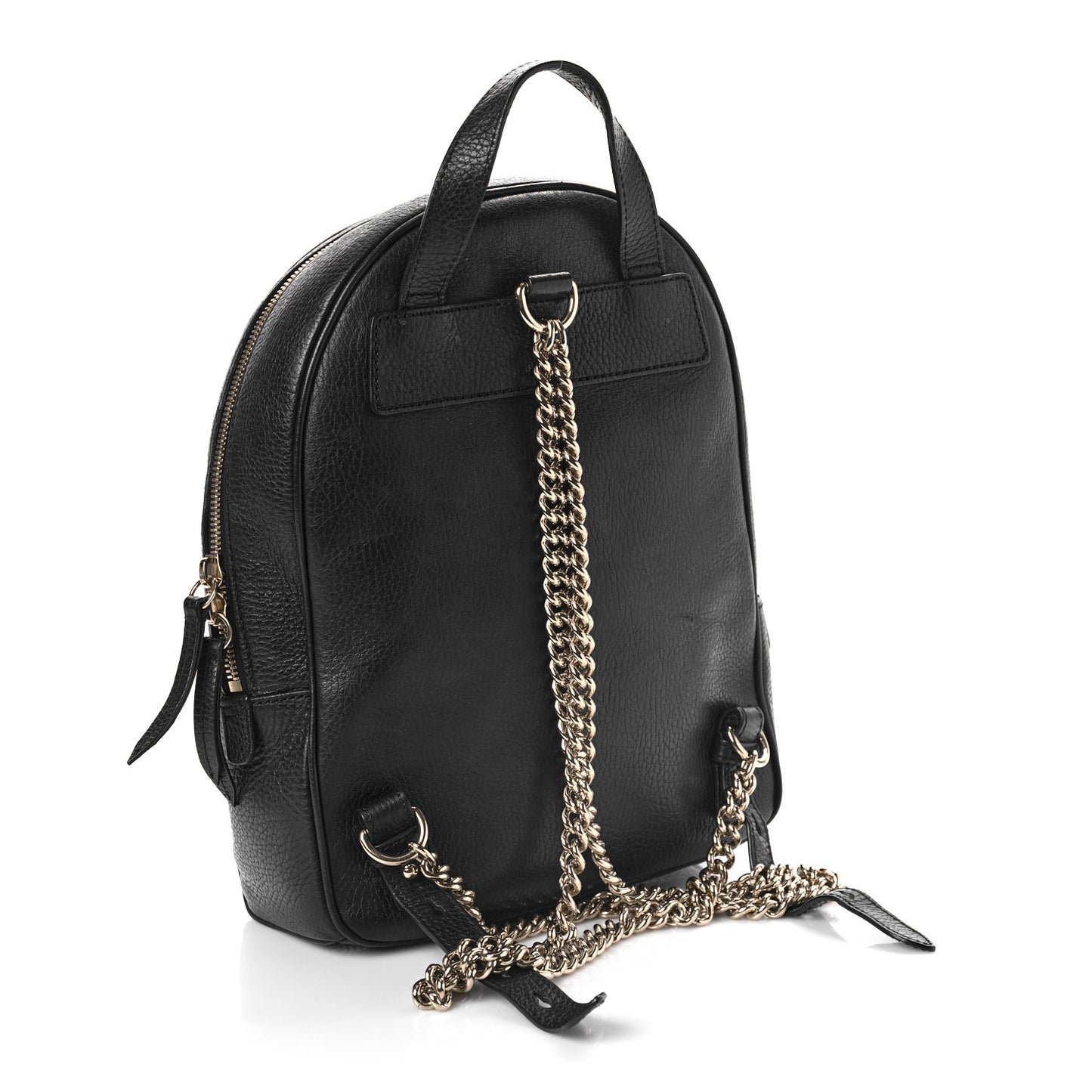 Pebbled Calfskin Soho Chain Backpack Black