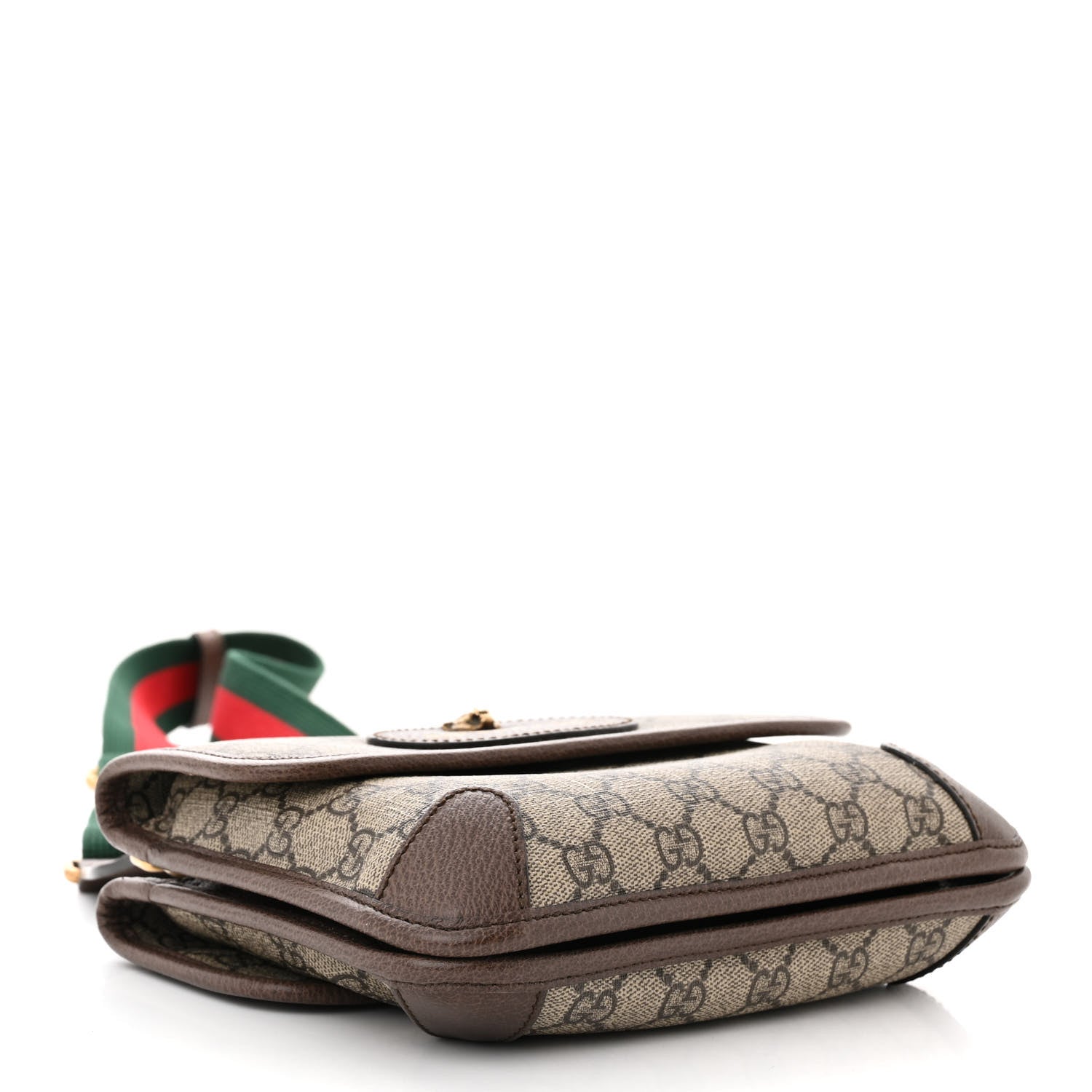 Gucci GG Supreme Monogram Web Small Neo Vintage Double Flap Messenger Bag Beige New Acero 3 of 9
