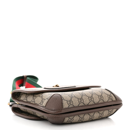 Gucci GG Supreme Monogram Web Small Neo Vintage Double Flap Messenger Bag Beige New Acero 3 of 9