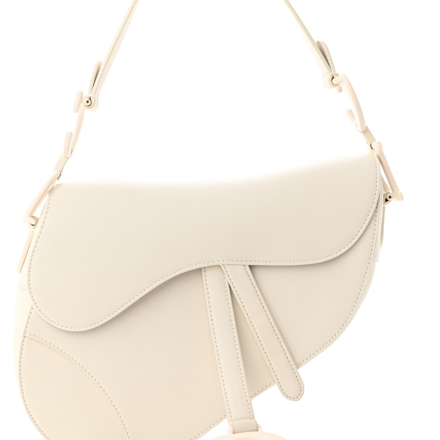Christian Dior Ultra Matte Calfskin Saddle Bag Off White 8 of 10