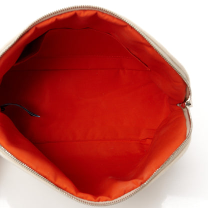 Hermes Cotton Canvas Bolide Travel Cosmetic Pouch Natural 5 of 9