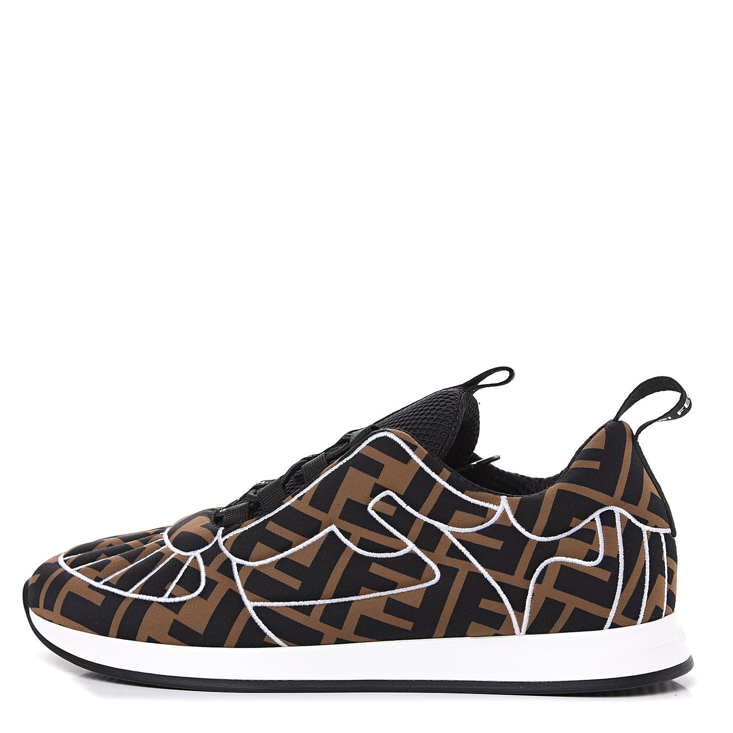 Stretch Fabric FFreedom Sneakers 36 Tobacco Black White