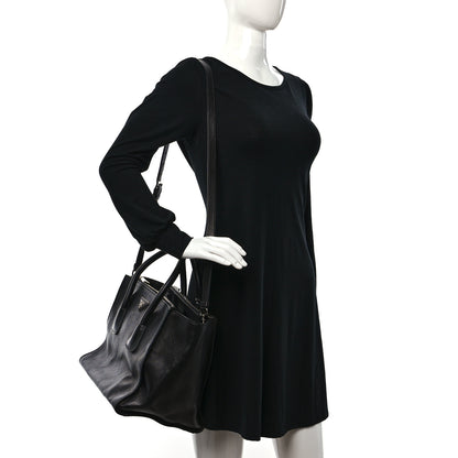 Prada Glace Calf Twin Pocket Tote Black 2 of 8