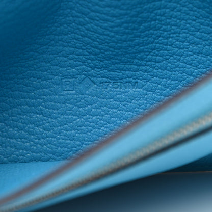 Hermes Chevre Mysore Bearn Gusset Wallet Bleu Azteque 7 of 8
