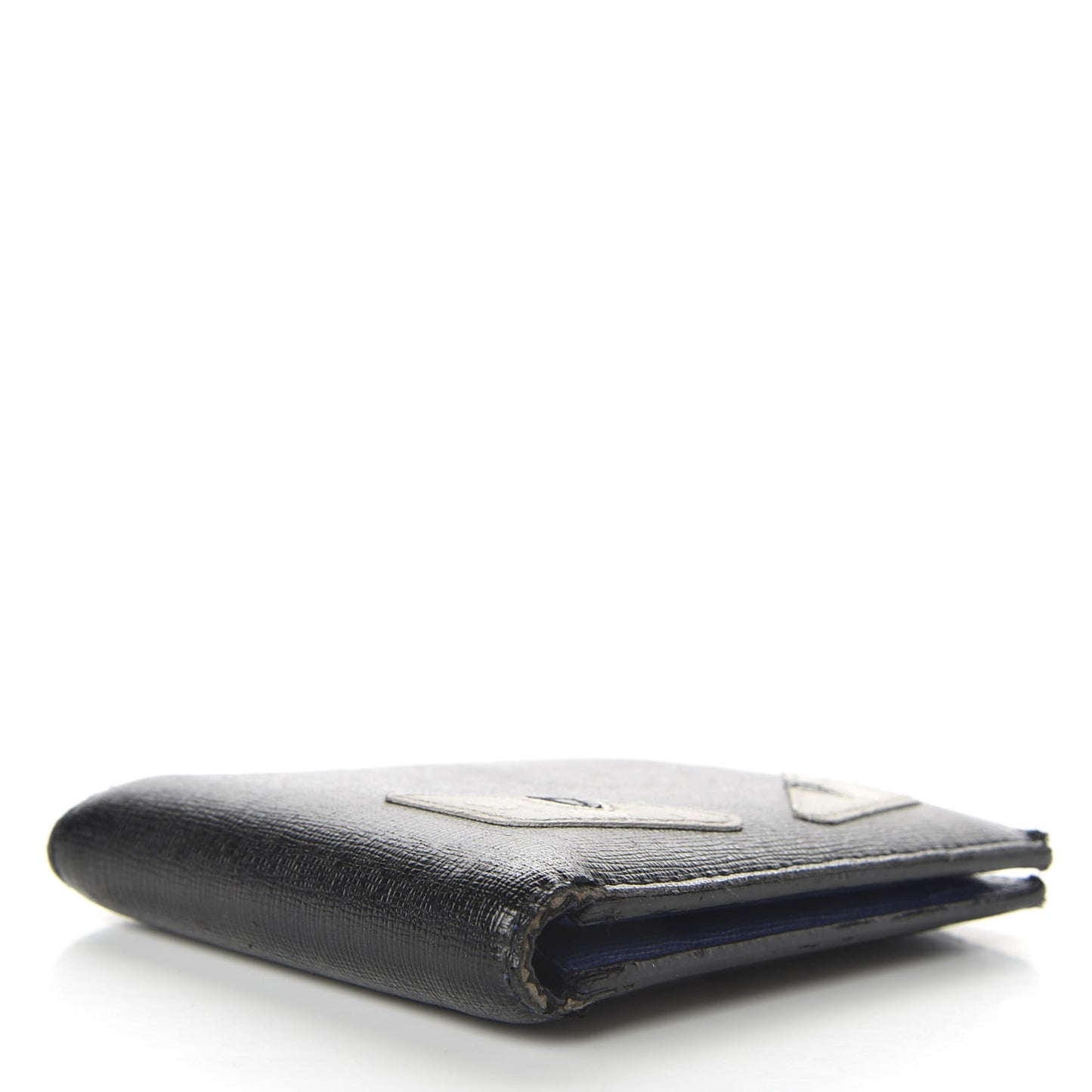 Vitello Elite Monster Eyes Inlay Bi-Fold Wallet Asfalto Blue