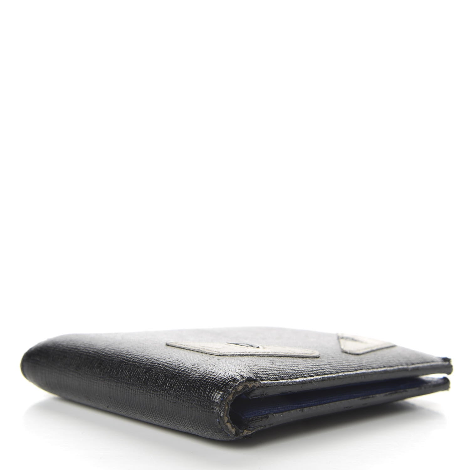 Fendi Vitello Elite Monster Eyes Inlay Bi-Fold Wallet Asfalto Blue 4 of 9