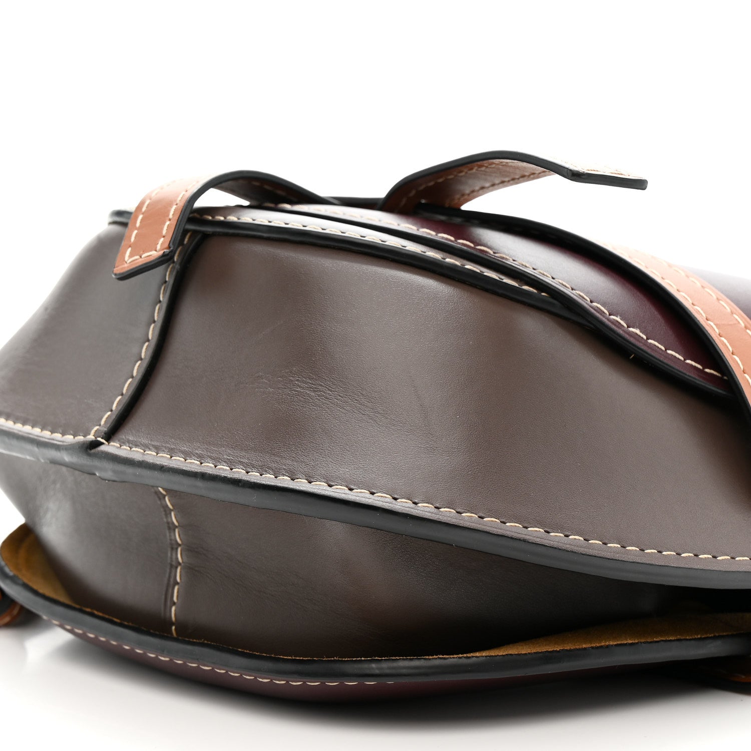 Loewe Calfskin Small Gate Crossbody Bag Oxblood Tan Taupe 10 of 10